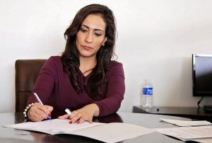 A woman working for senior movers