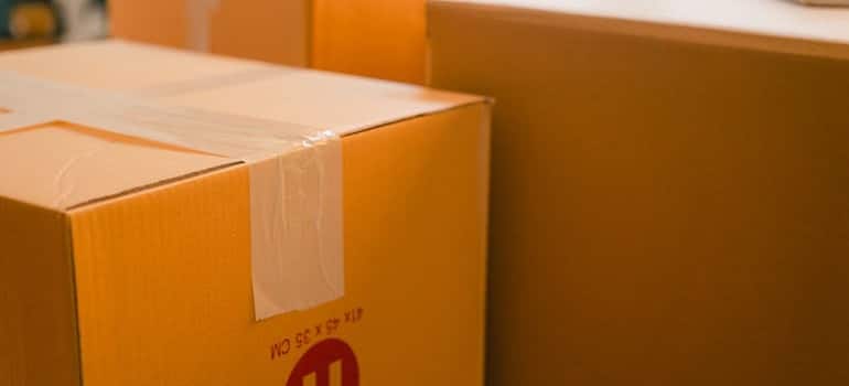 Moving boxes.