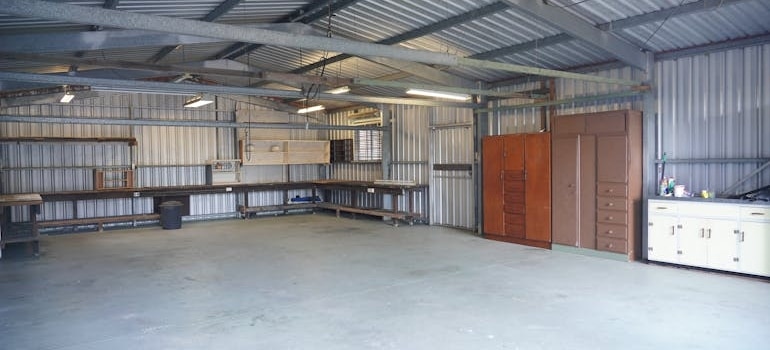 An empty storage unit.